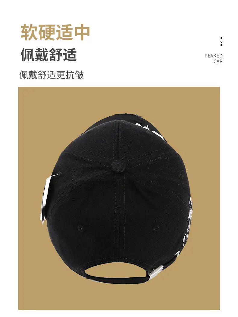 Men Black 6U Cku 78 Letter Cap Cap — feature 7