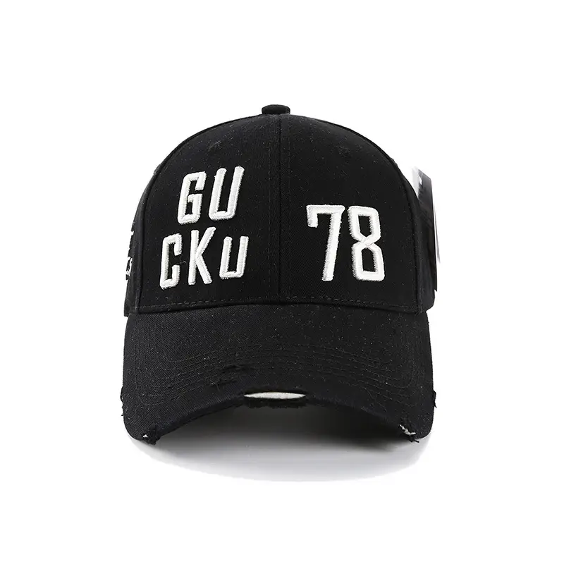 Men Black 6U Cku 78 Letter Cap Cap - Image 7