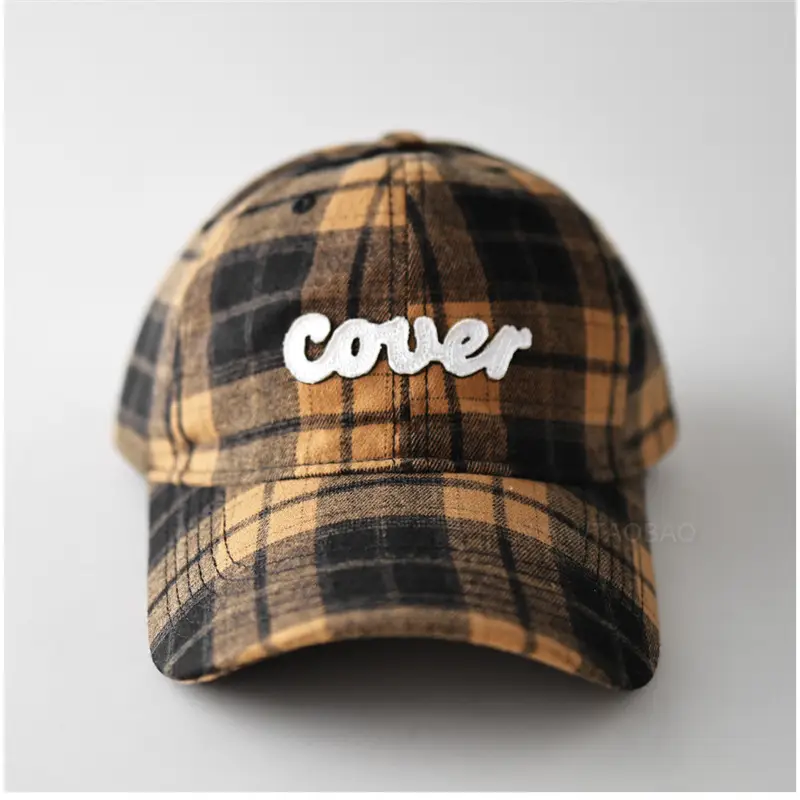 Plaid Baseball Cap for Men Women Casual Sunshade - Image 3