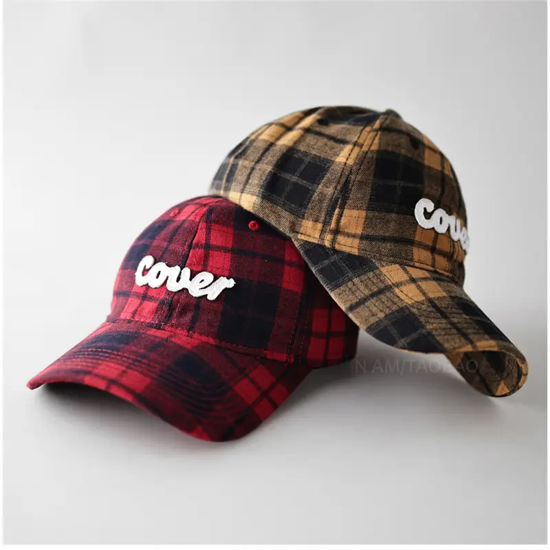 Plaid Baseball Cap for Men Women Casual Sunshade - Image 7