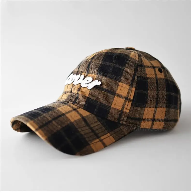 Plaid Baseball Cap for Men Women Casual Sunshade — feature 8