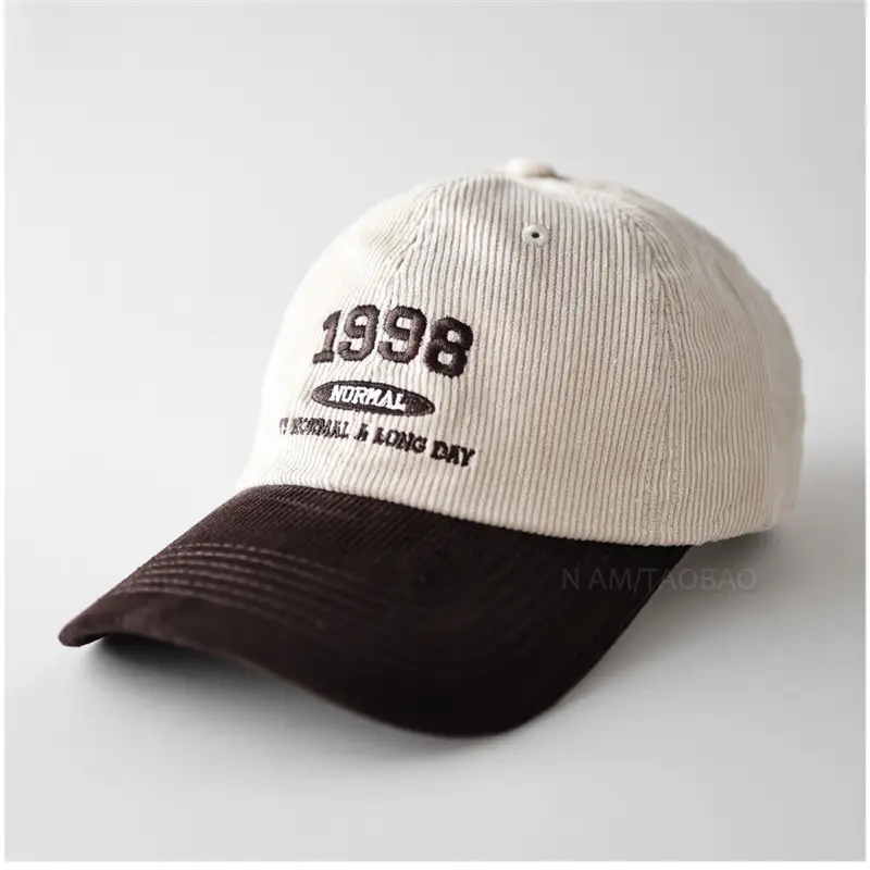 1998 Embroidered Baseball Cap Black Beige Men Women - Image 7