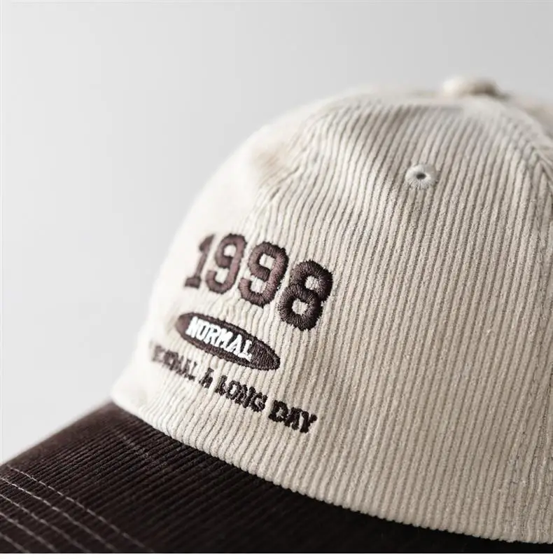 1998 Embroidered Baseball Cap Black Beige Men Women — feature 11