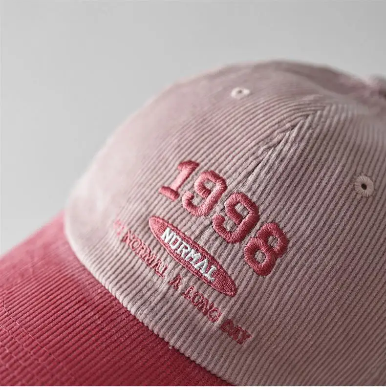 1998 Embroidered Baseball Cap Black Beige Men Women — feature 12