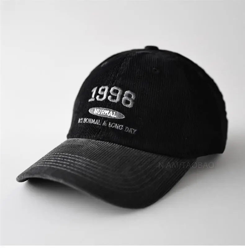 1998 Embroidered Baseball Cap Black Beige Men Women — feature 2