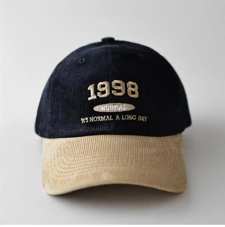 1998 Embroidered Baseball Cap Black Beige Men Women — feature 4