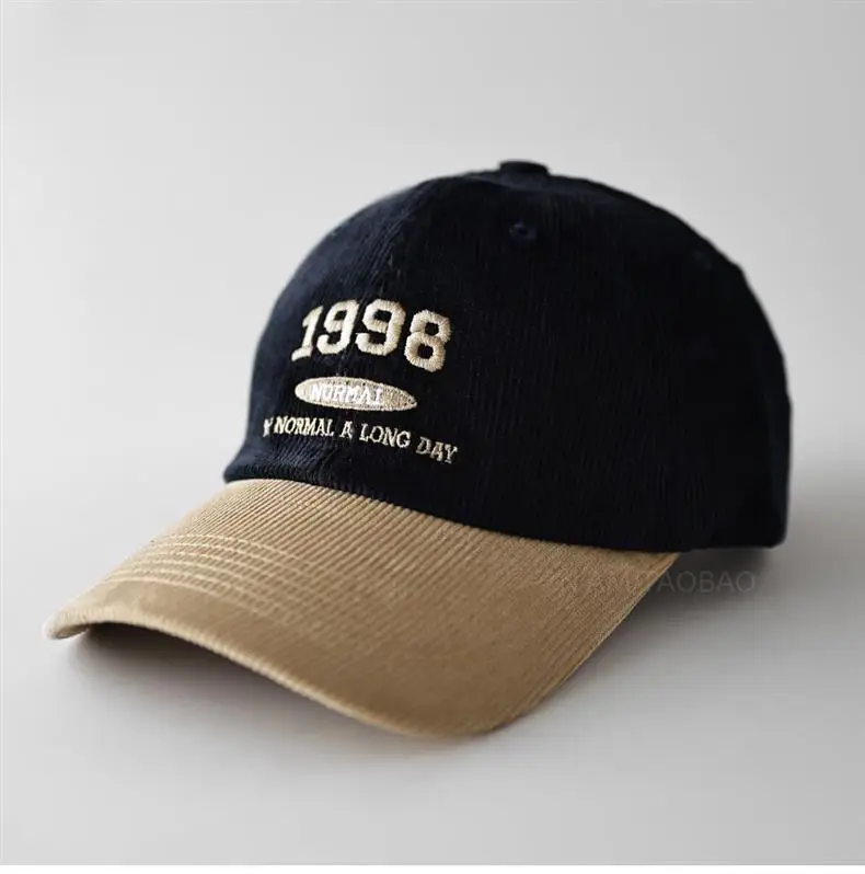 1998 Embroidered Baseball Cap Black Beige Men Women — feature 5