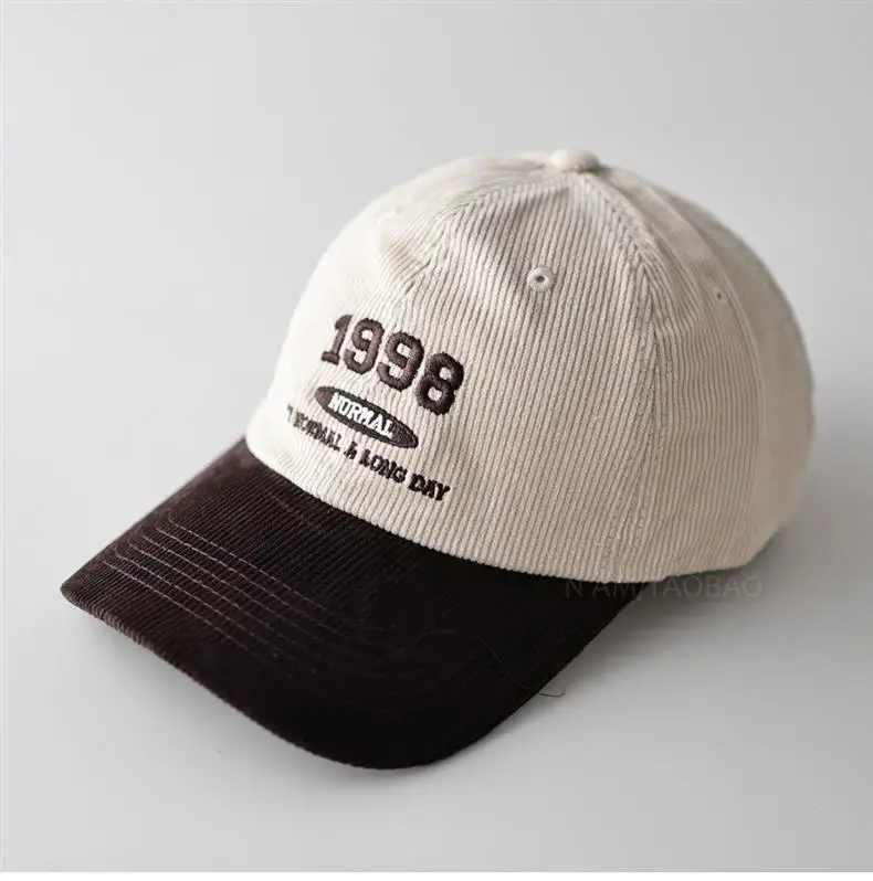 1998 Embroidered Baseball Cap Black Beige Men Women — feature 9