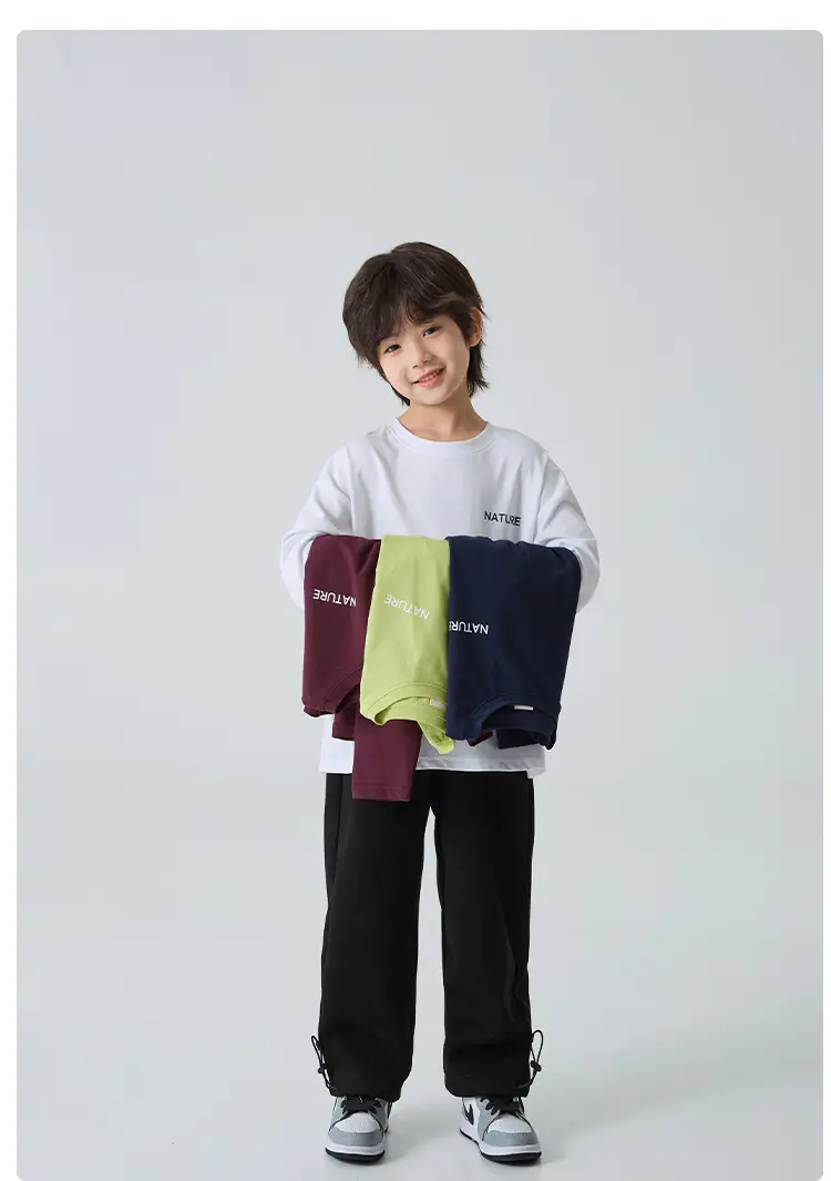 Boys Pure Cotton Long Sleeve T-Shirt Green Spring Autumn — feature 10