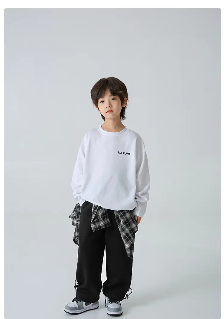 Boys Pure Cotton Long Sleeve T-Shirt Green Spring Autumn — feature 11