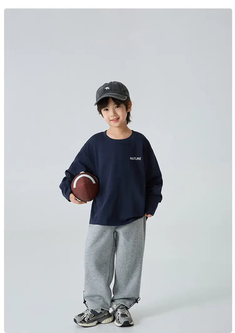 Boys Pure Cotton Long Sleeve T-Shirt Green Spring Autumn — feature 14