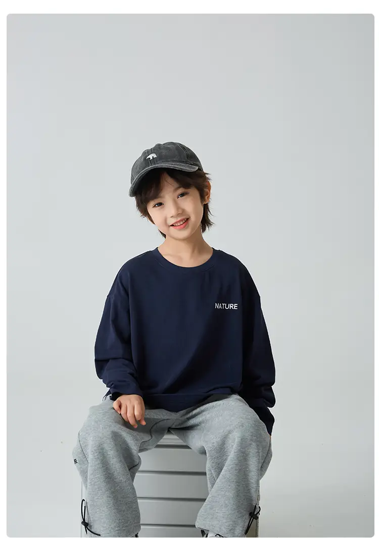 Boys Pure Cotton Long Sleeve T-Shirt Green Spring Autumn — feature 16