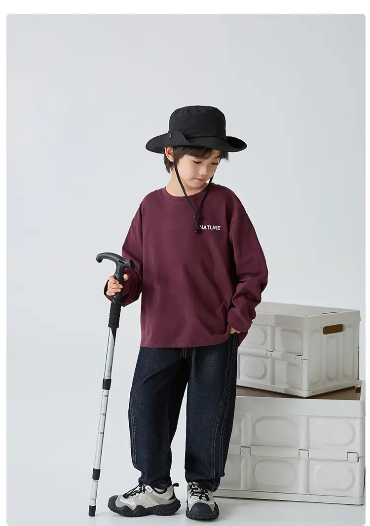 Boys Pure Cotton Long Sleeve T-Shirt Green Spring Autumn — feature 20