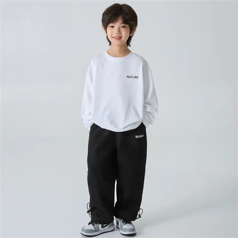 Boys Pure Cotton Long Sleeve T-Shirt Green Spring Autumn - Image 4