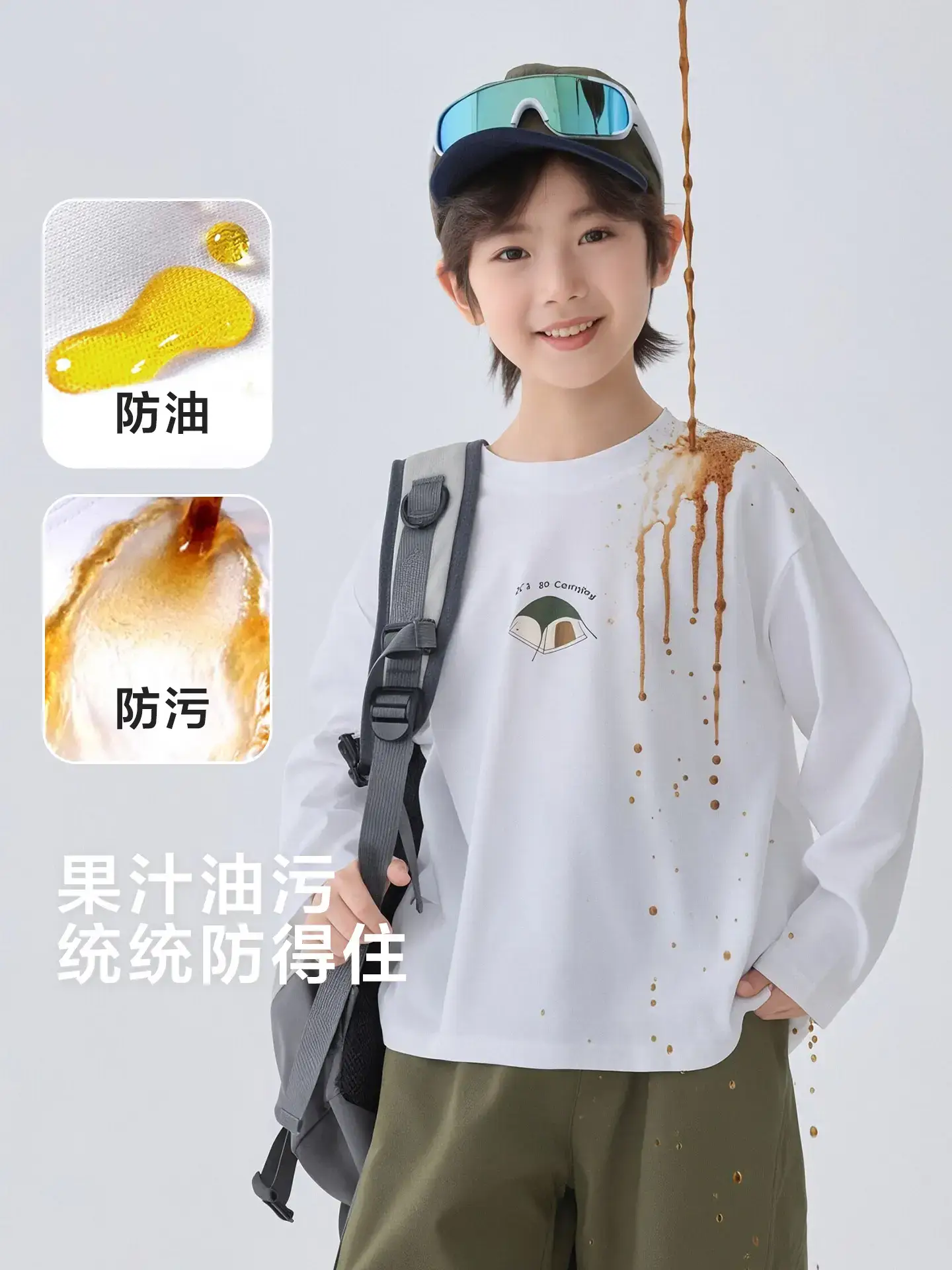 Haima Kids Long Sleeve T-Shirt Campfire Print White - Image 7