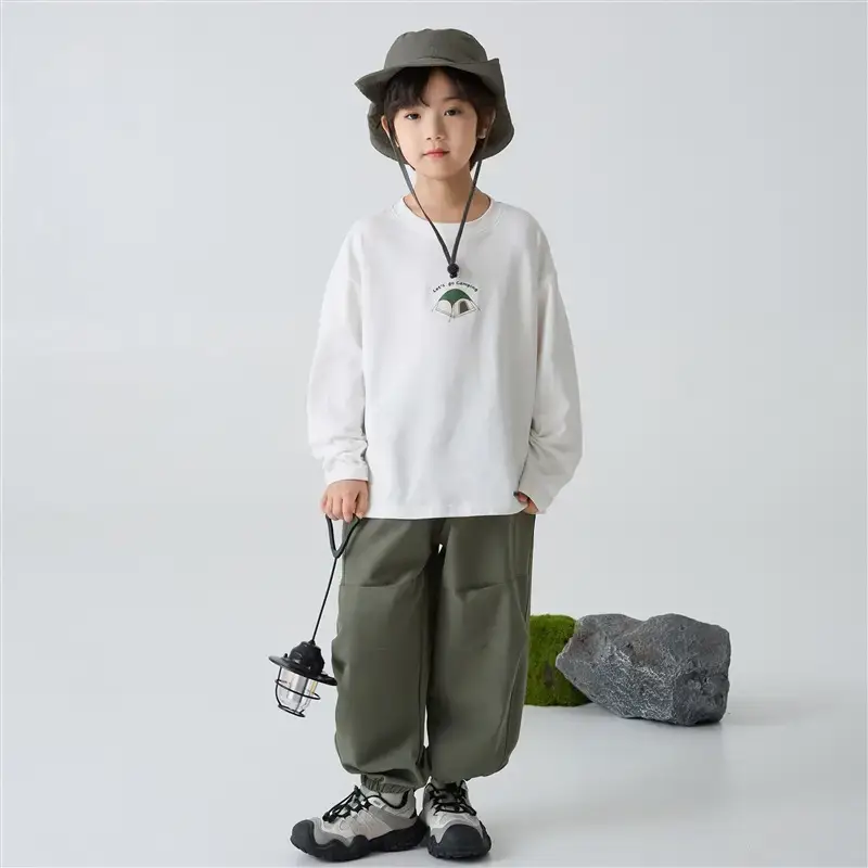 Haima Kids Long Sleeve T-Shirt Campfire Print White - Image 4