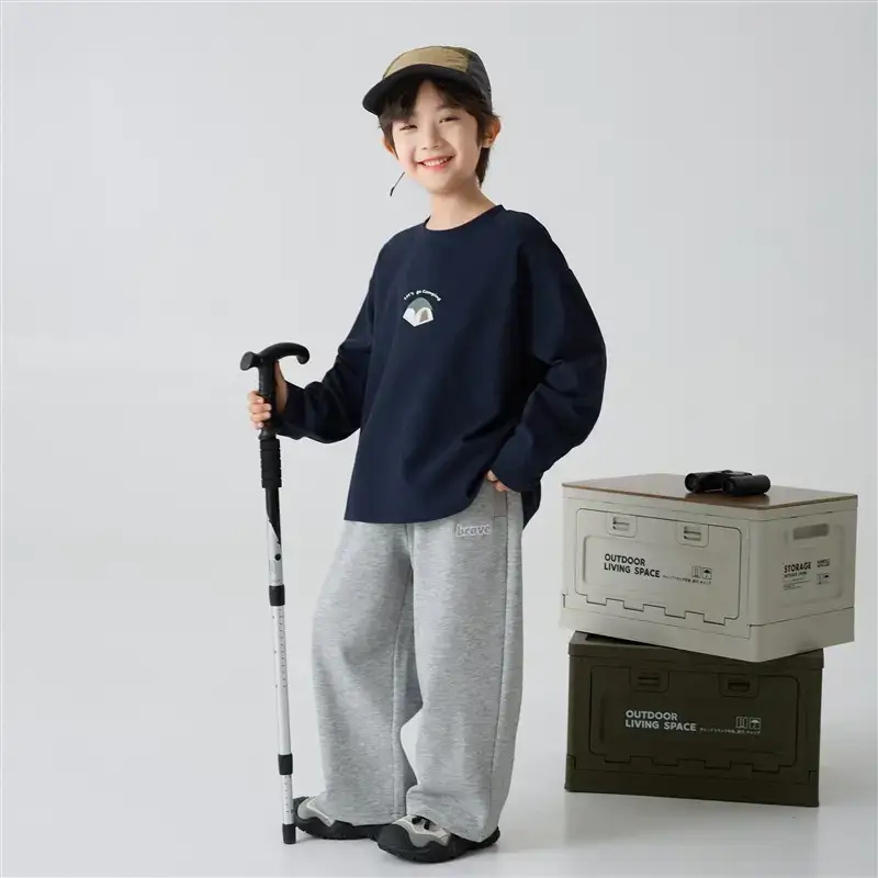 Haima Kids Long Sleeve T-Shirt Campfire Print White - Image 5
