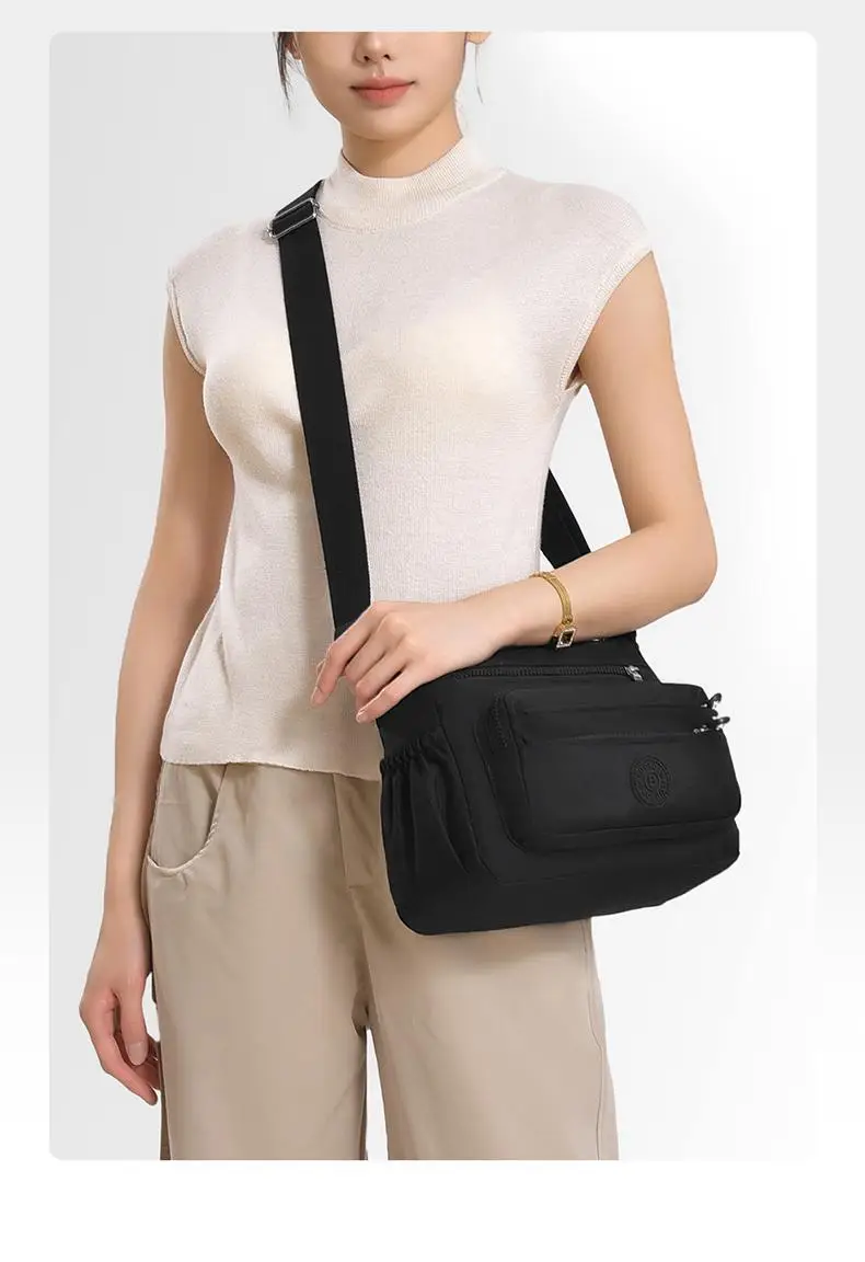 Lightweight Crossbody Bag for Women, Multi-Layer Coin Purse, Soft Pink — feature 3