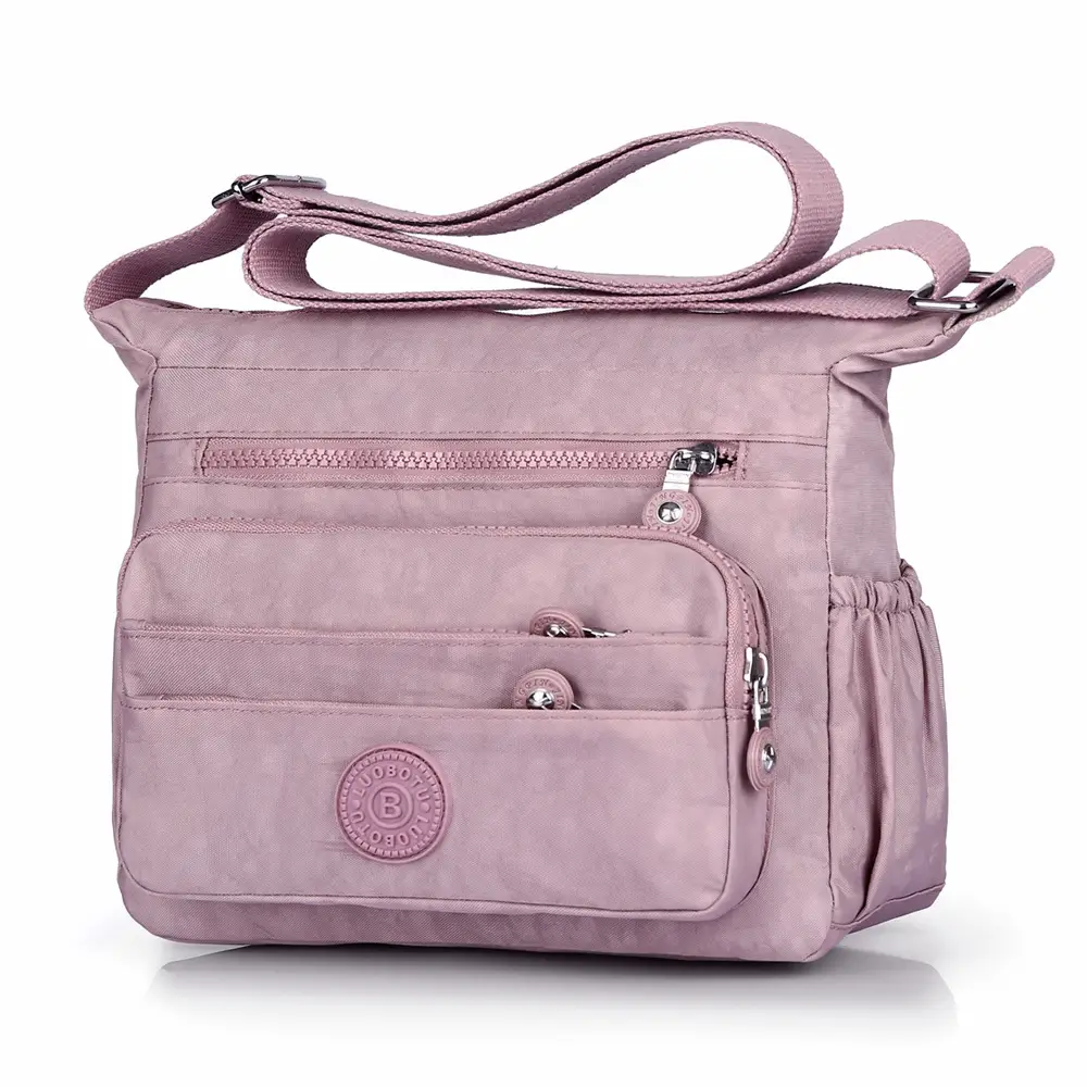 Lightweight Crossbody Bag for Women, Multi-Layer Coin Purse, Soft Pink