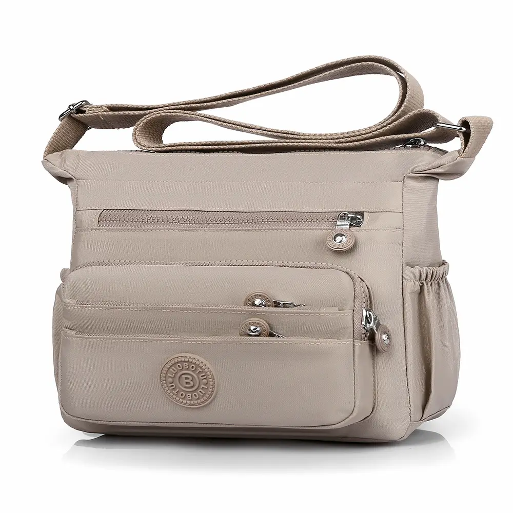 Lightweight Crossbody Bag for Women, Multi-Layer Coin Purse, Soft Pink