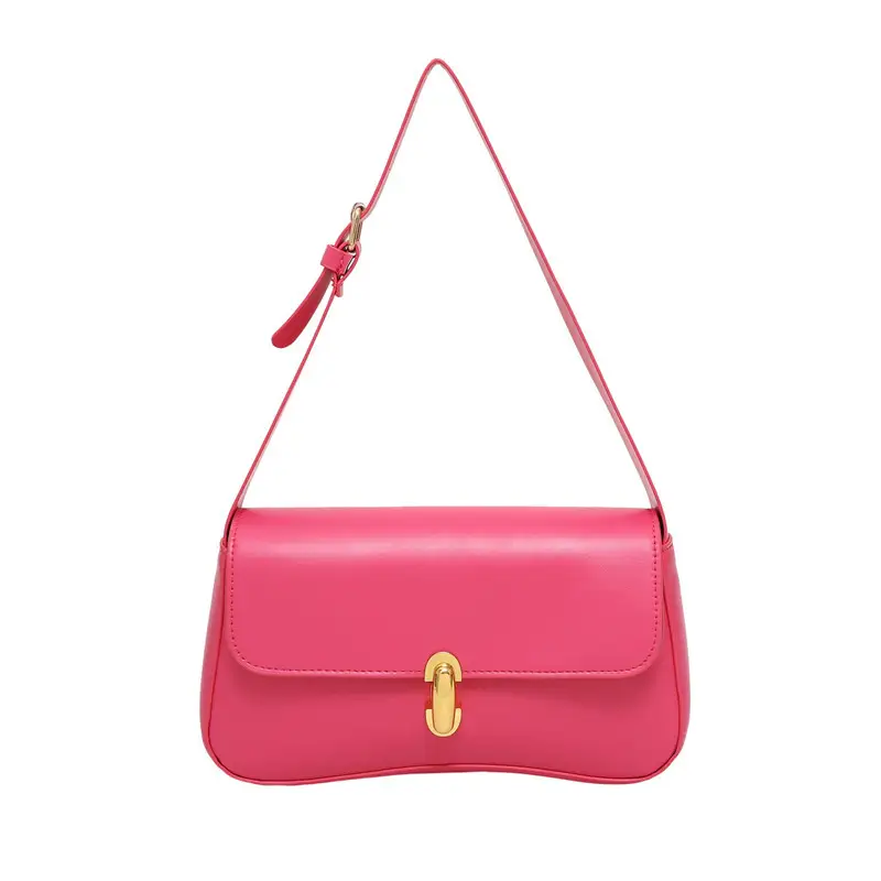 Pink Women's Lock Design Shoulder Bag 2025 - Image 9