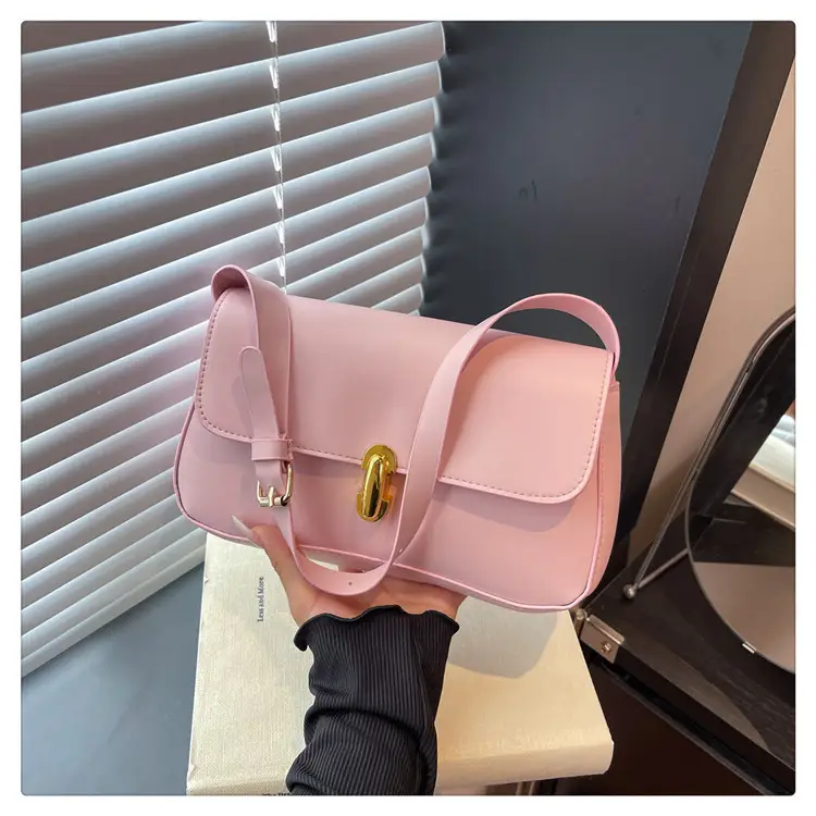 Pink Women's Lock Design Shoulder Bag 2025 — feature 28