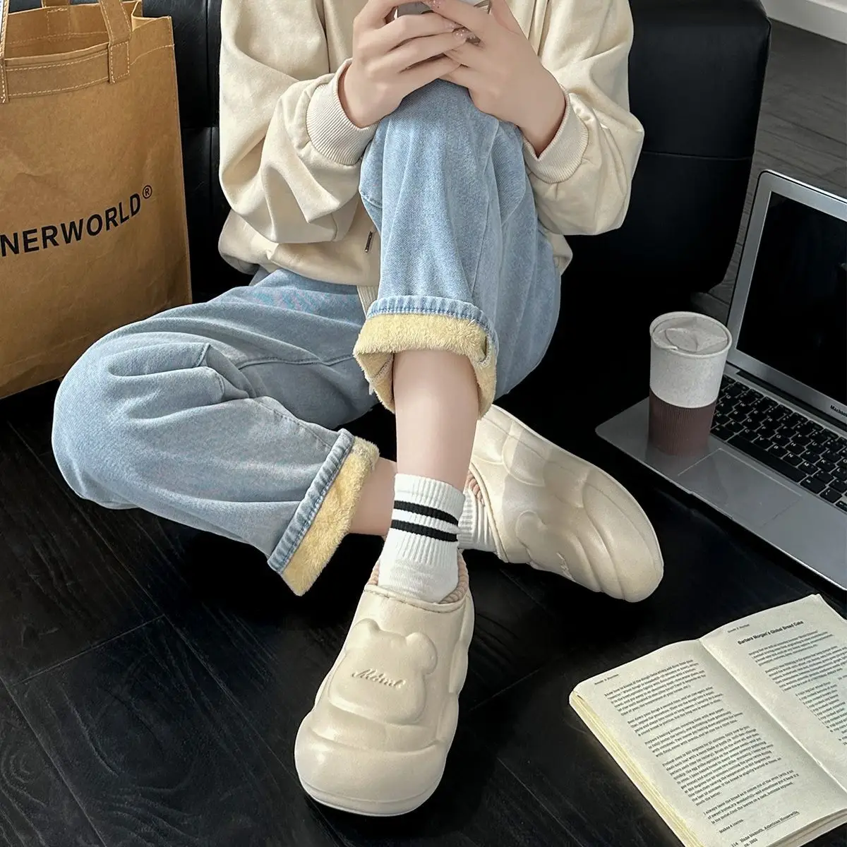 Women Cotton Slippers Waterproof Autumn Winter Warm Dormitory - Image 5