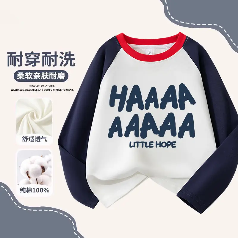 Boys Pure Cotton Long Sleeve T-Shirt Spring Autumn Style - Image 3