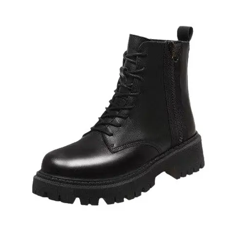 Women's Velvet Short Boots Black Thick Sole British Style - Image 7