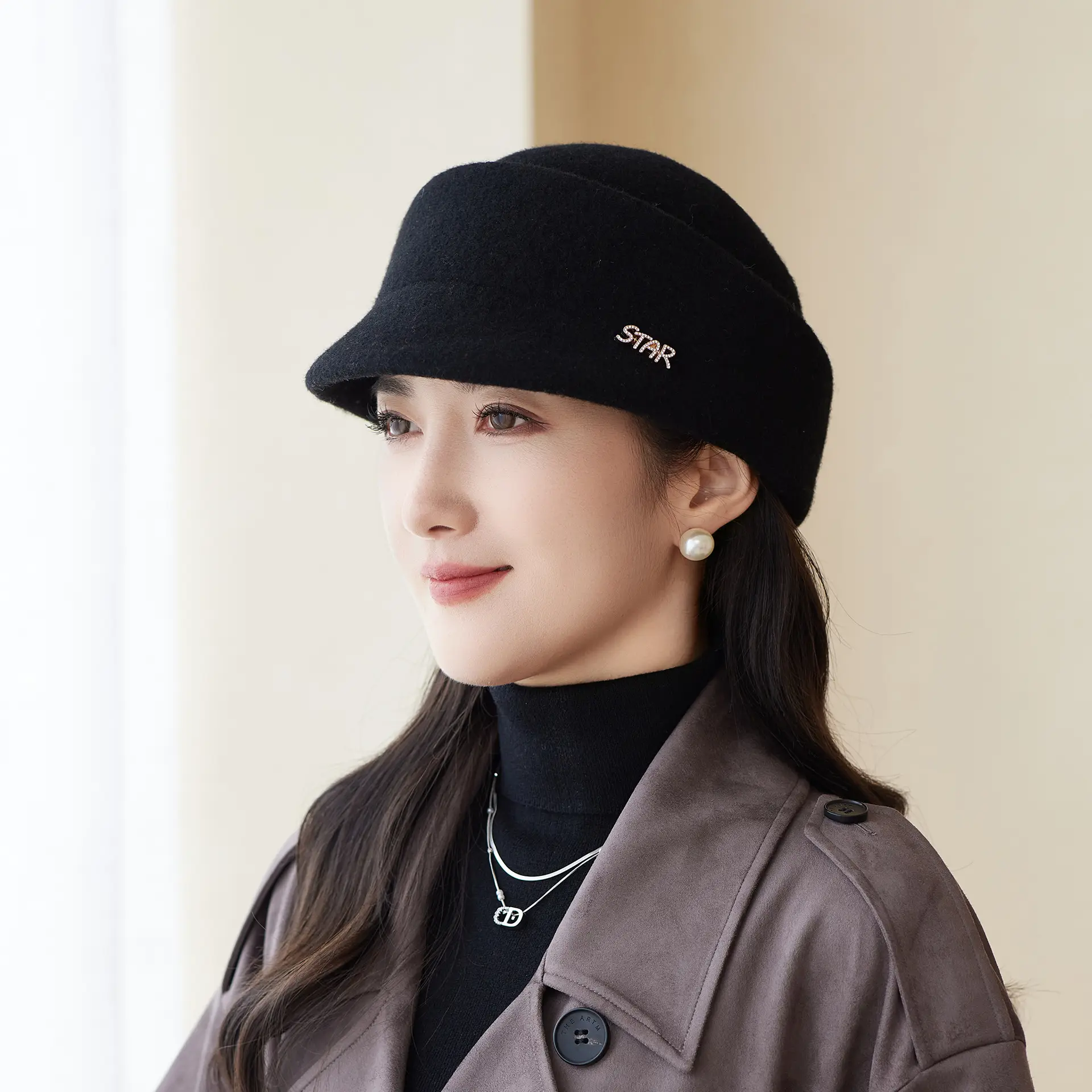 Women Woolen British Style Hat Winter Autumn Warm - Image 10