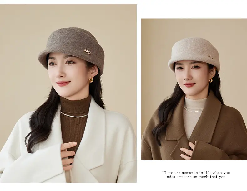 Women Woolen British Style Hat Winter Autumn Warm — feature 10