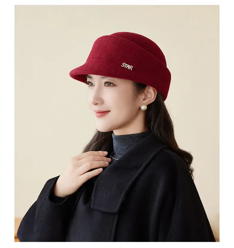 Women Woolen British Style Hat Winter Autumn Warm — feature 14