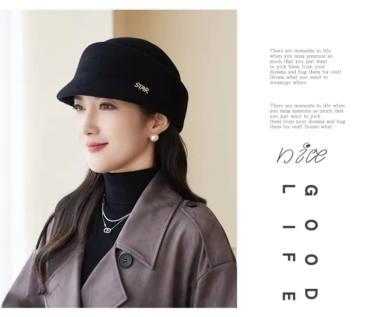 Women Woolen British Style Hat Winter Autumn Warm — feature 15