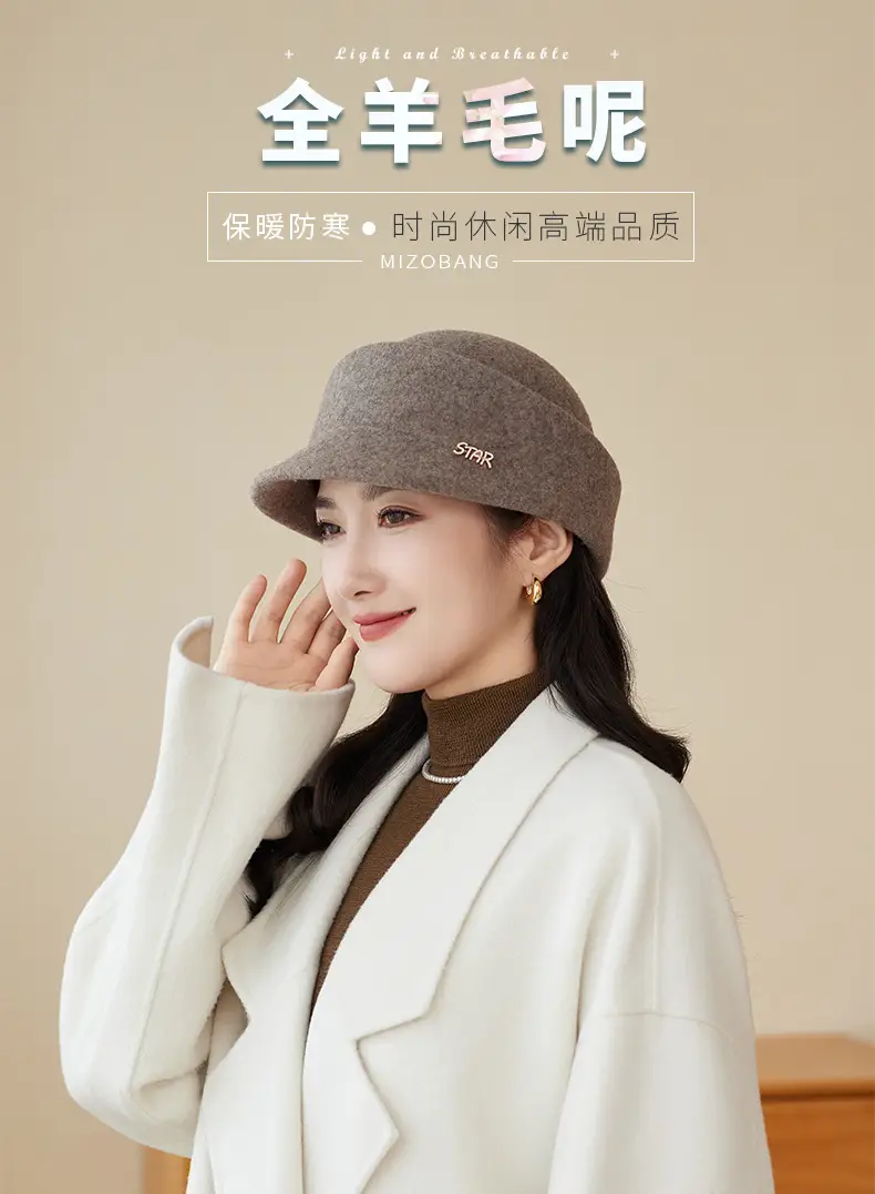 Women Woolen British Style Hat Winter Autumn Warm — feature 5