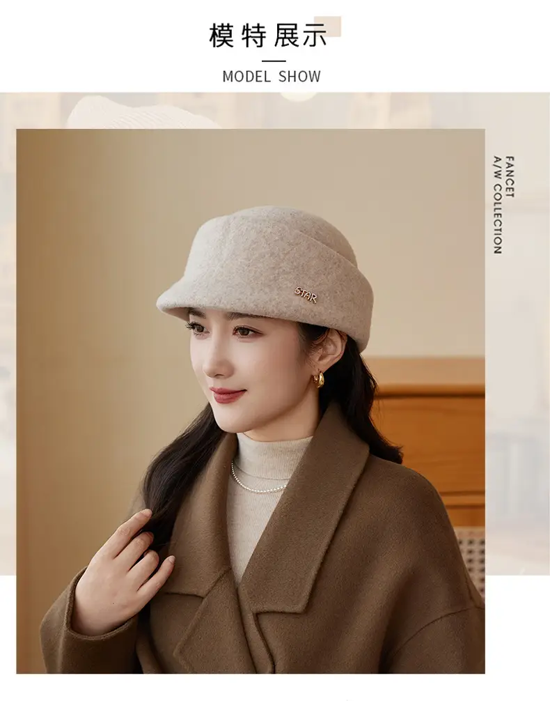 Women Woolen British Style Hat Winter Autumn Warm — feature 8
