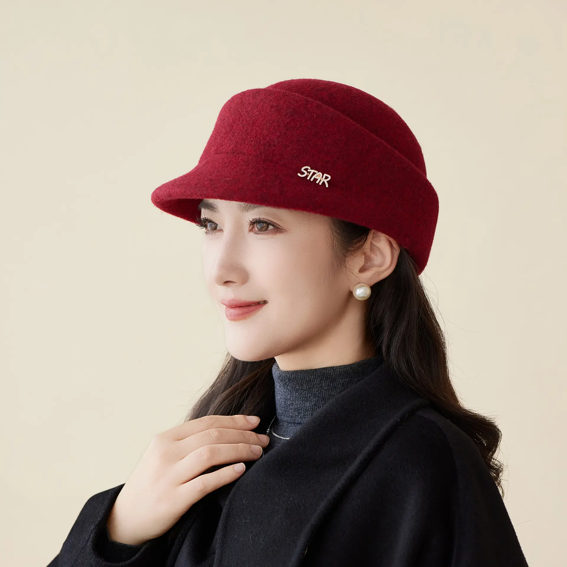 Women Woolen British Style Hat Winter Autumn Warm - Image 3