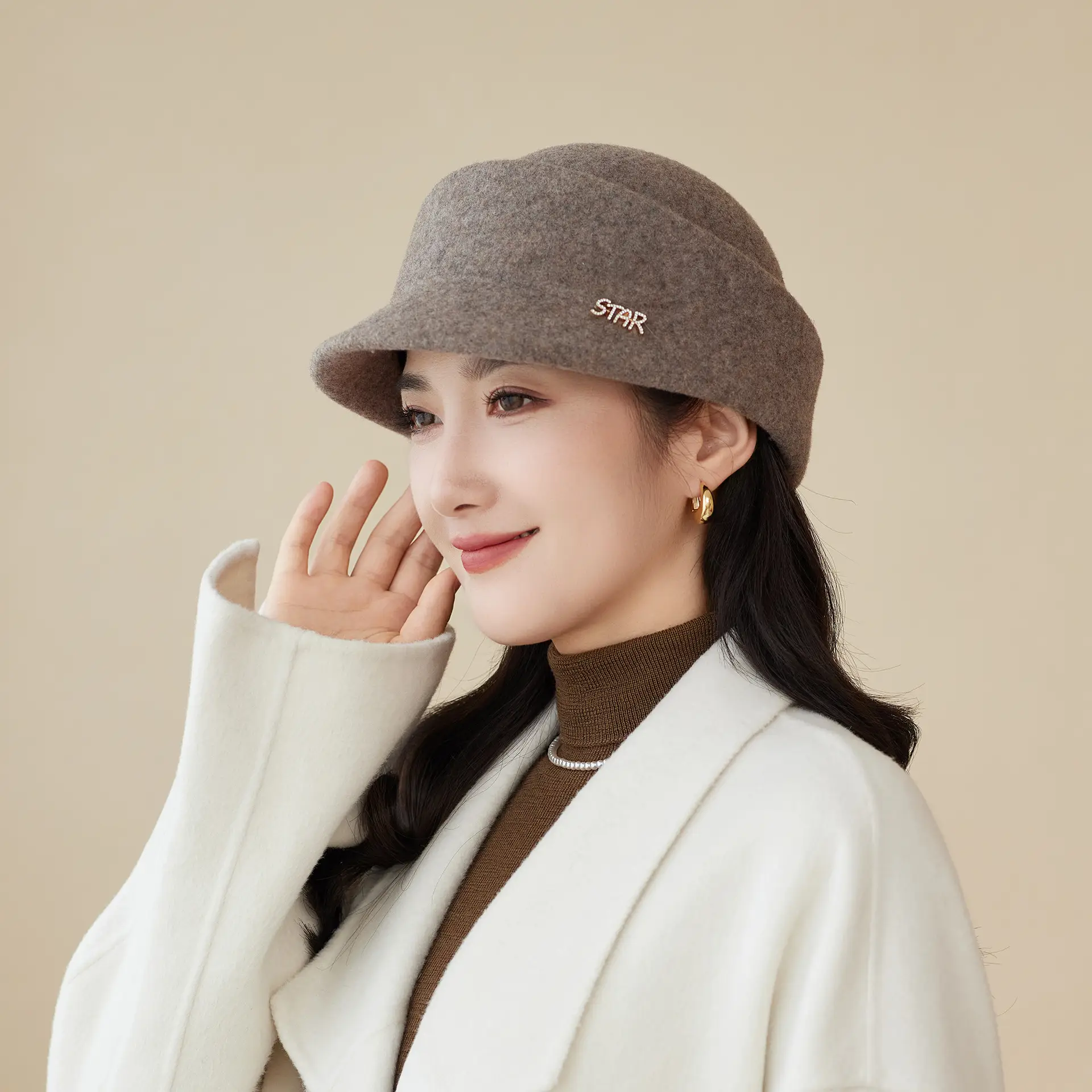 Women Woolen British Style Hat Winter Autumn Warm - Image 4