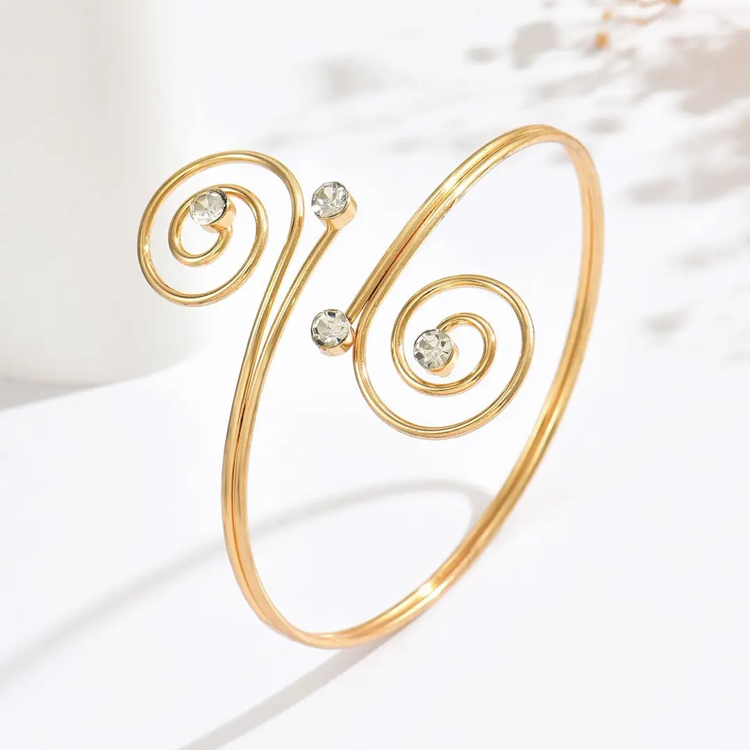 Cross-Border European and American Style Open Arm Bracelet, Fashionable and Trendy Niche Bracelet, Elegant and Sophisticated Minimalist Jewelry — feature 15