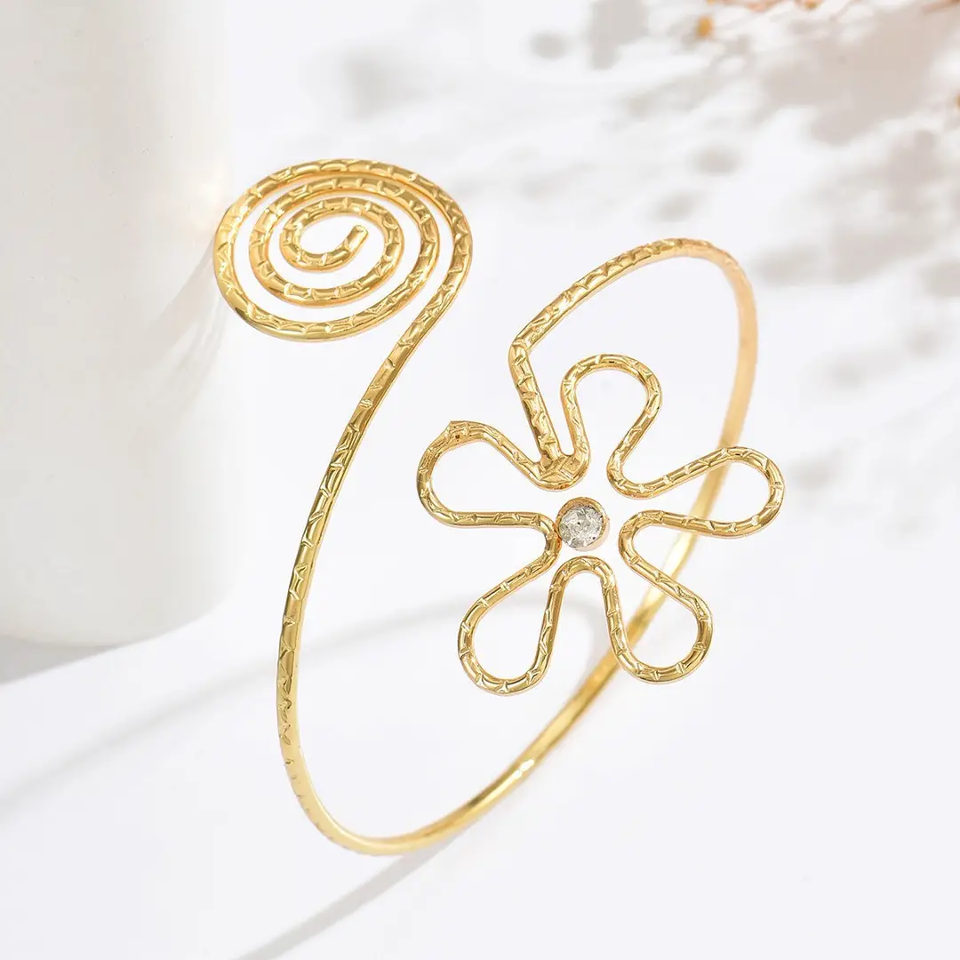 Cross-Border European and American Style Open Arm Bracelet, Fashionable and Trendy Niche Bracelet, Elegant and Sophisticated Minimalist Jewelry — feature 17