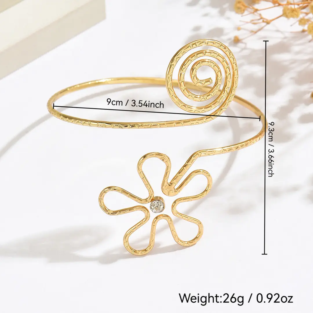 Cross-Border European and American Style Open Arm Bracelet, Fashionable and Trendy Niche Bracelet, Elegant and Sophisticated Minimalist Jewelry — feature 18