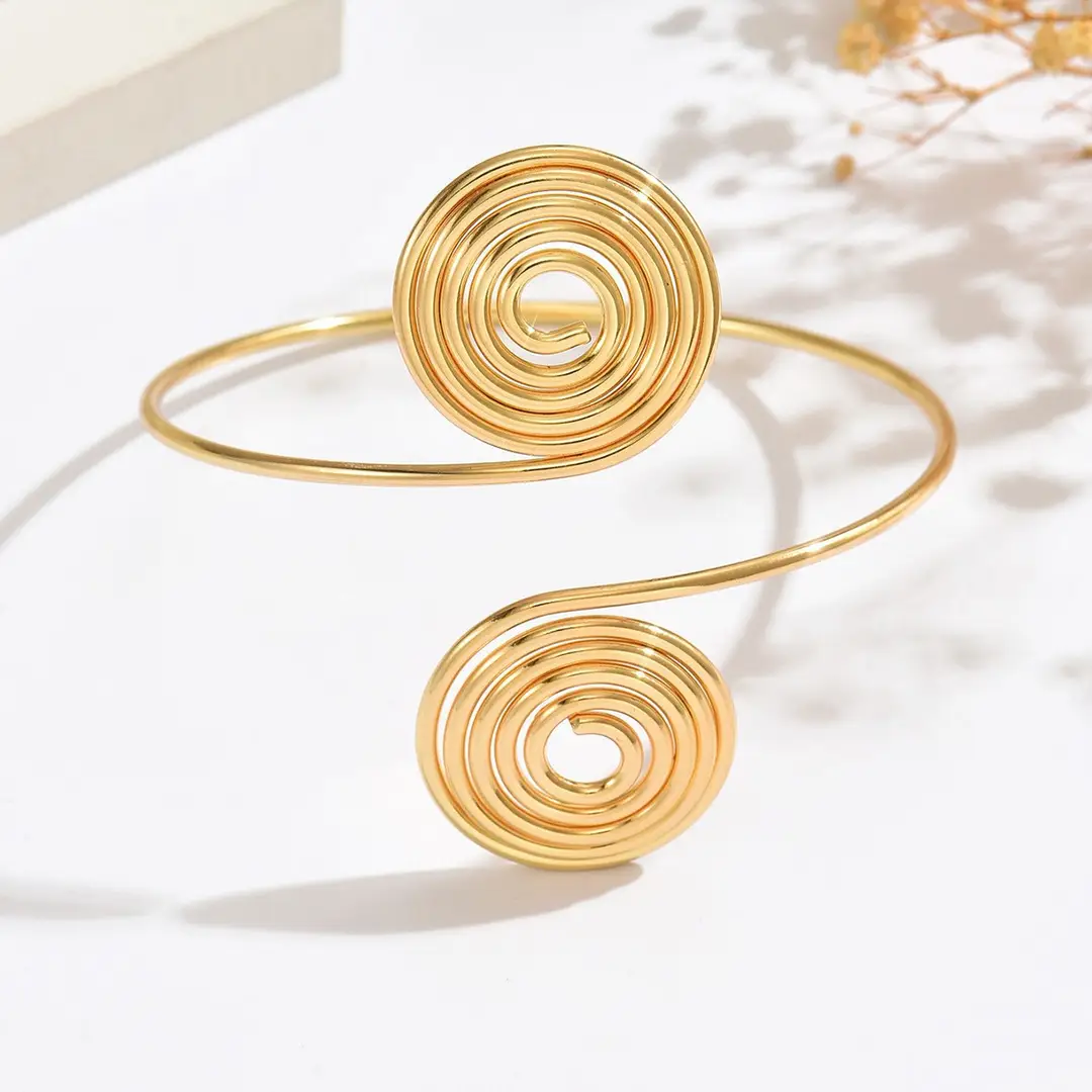 Cross-Border European and American Style Open Arm Bracelet, Fashionable and Trendy Niche Bracelet, Elegant and Sophisticated Minimalist Jewelry — feature 19