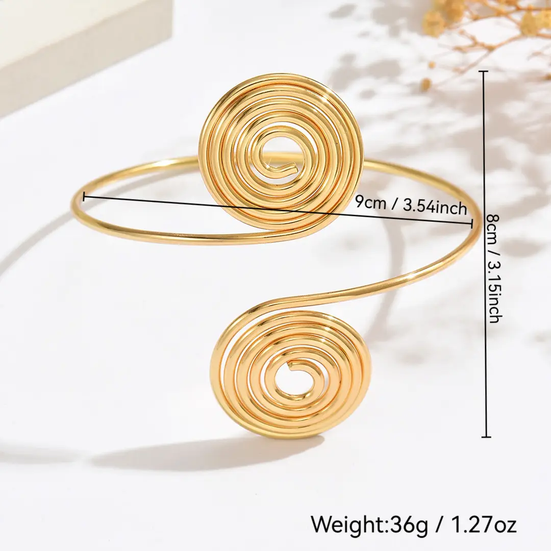 Cross-Border European and American Style Open Arm Bracelet, Fashionable and Trendy Niche Bracelet, Elegant and Sophisticated Minimalist Jewelry — feature 20