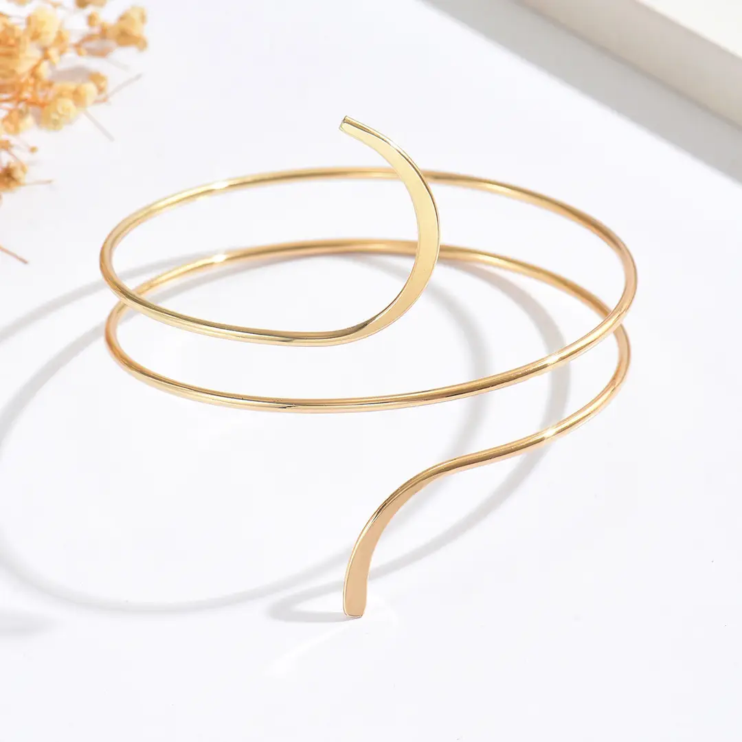 Cross-Border European and American Style Open Arm Bracelet, Fashionable and Trendy Niche Bracelet, Elegant and Sophisticated Minimalist Jewelry — feature 25
