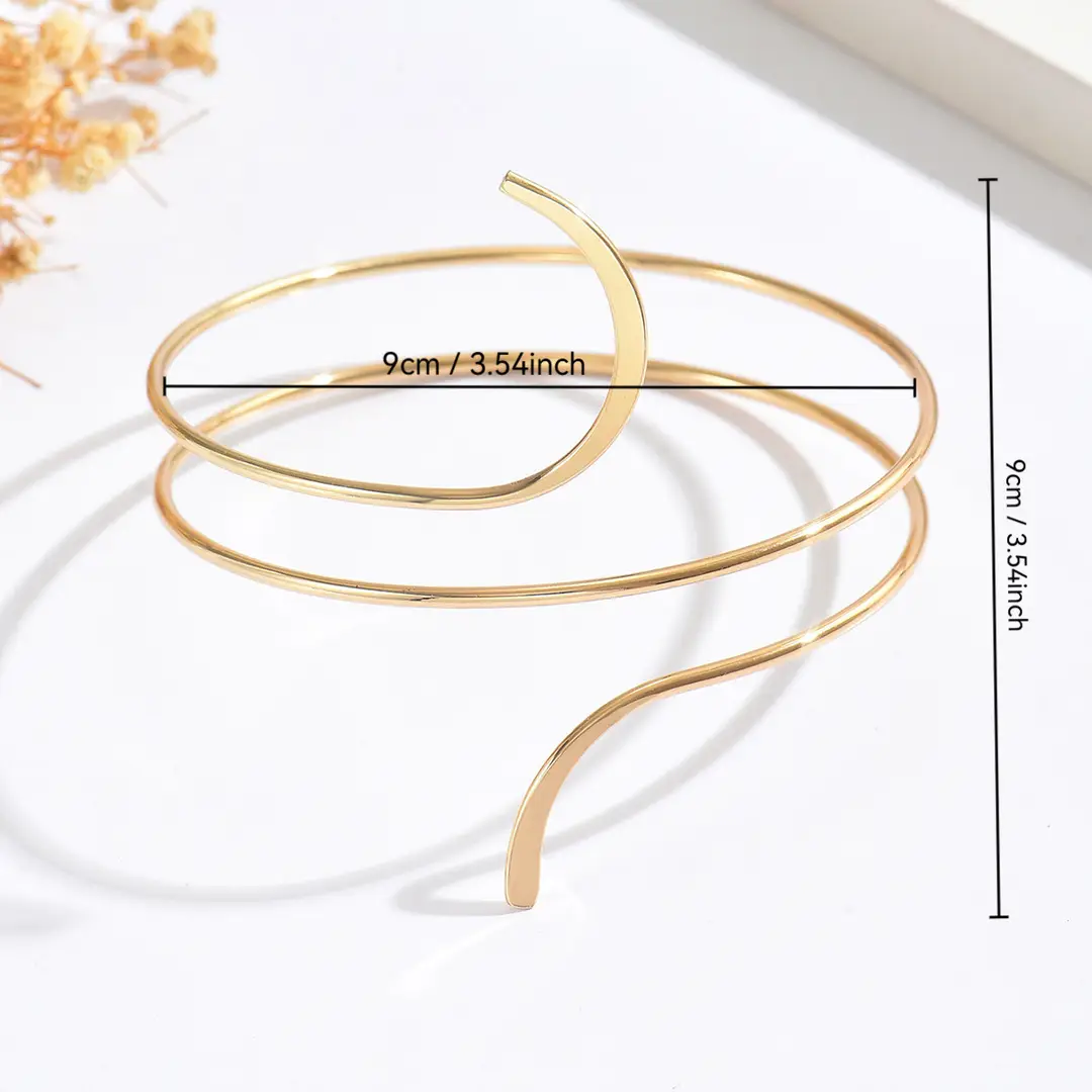 Cross-Border European and American Style Open Arm Bracelet, Fashionable and Trendy Niche Bracelet, Elegant and Sophisticated Minimalist Jewelry — feature 26