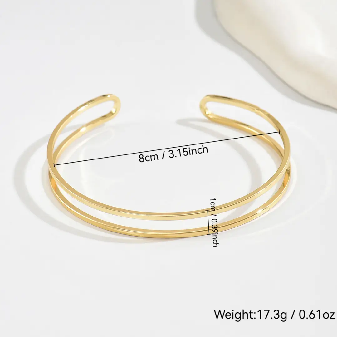 Cross-Border European and American Style Open Arm Bracelet, Fashionable and Trendy Niche Bracelet, Elegant and Sophisticated Minimalist Jewelry — feature 30