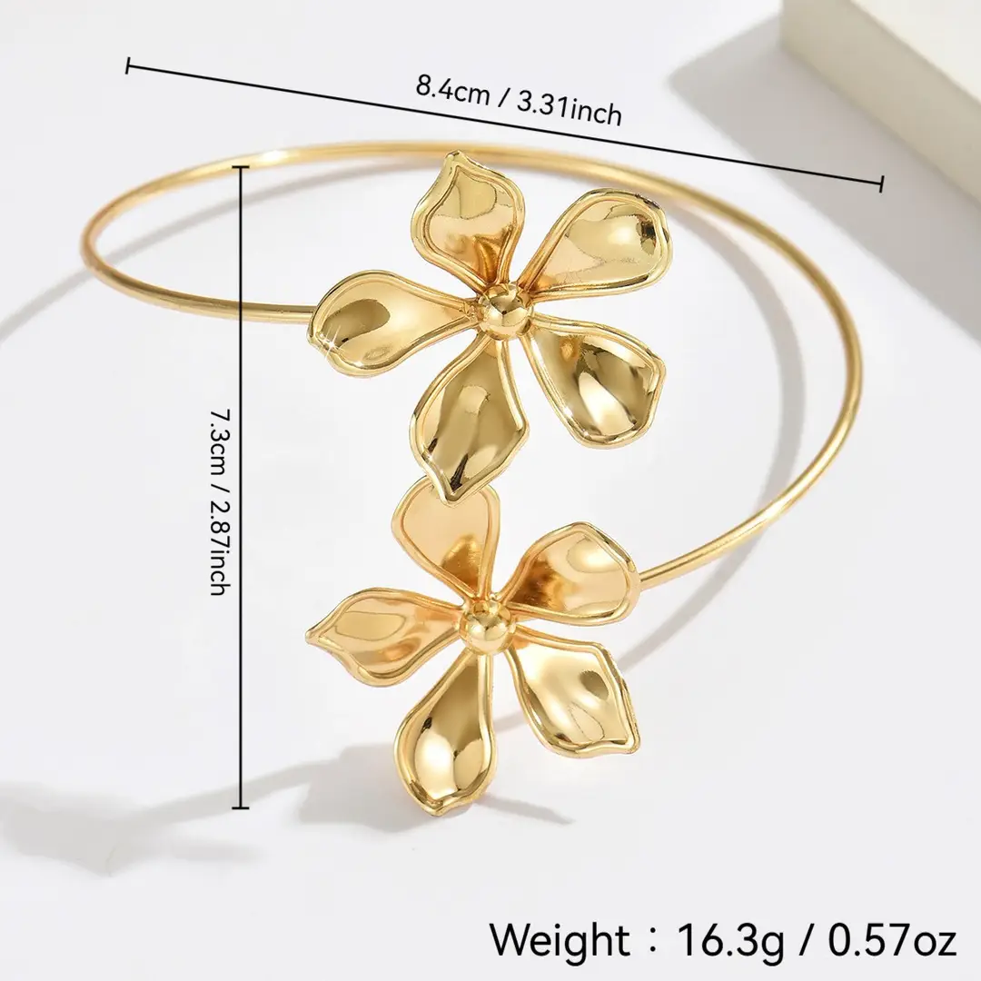 Cross-Border European and American Style Open Arm Bracelet, Fashionable and Trendy Niche Bracelet, Elegant and Sophisticated Minimalist Jewelry — feature 31