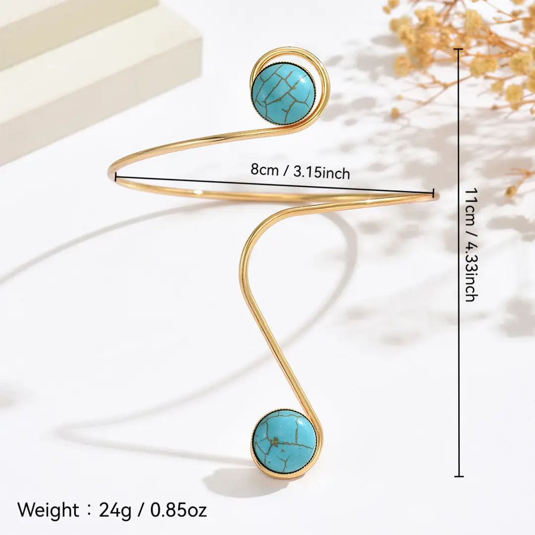 Cross-Border European and American Style Open Arm Bracelet, Fashionable and Trendy Niche Bracelet, Elegant and Sophisticated Minimalist Jewelry — feature 35