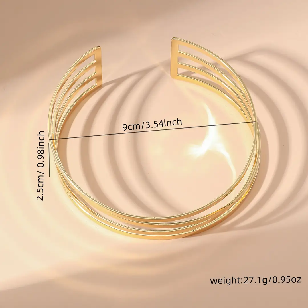 Cross-Border European and American Style Open Arm Bracelet, Fashionable and Trendy Niche Bracelet, Elegant and Sophisticated Minimalist Jewelry — feature 37