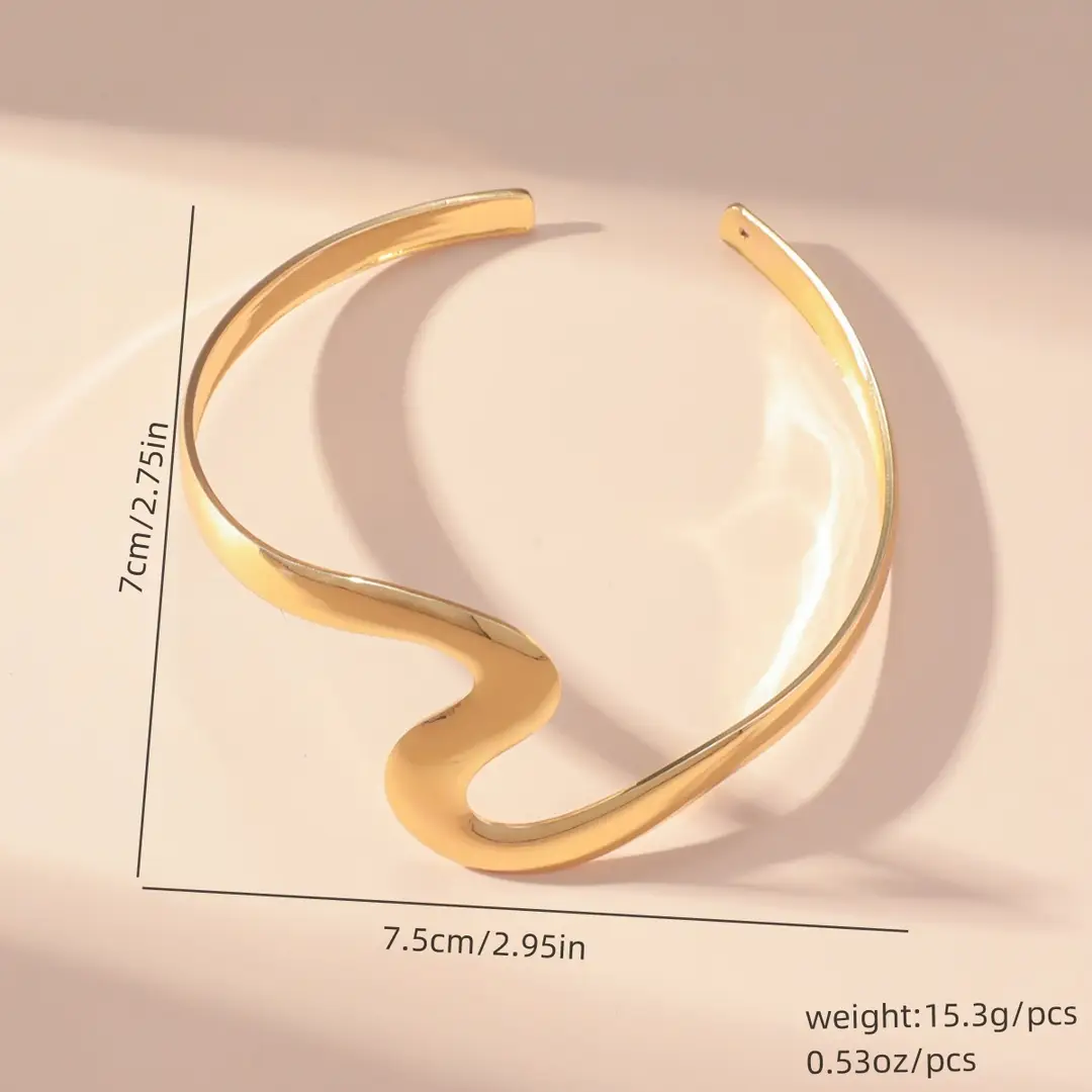 Cross-Border European and American Style Open Arm Bracelet, Fashionable and Trendy Niche Bracelet, Elegant and Sophisticated Minimalist Jewelry — feature 38
