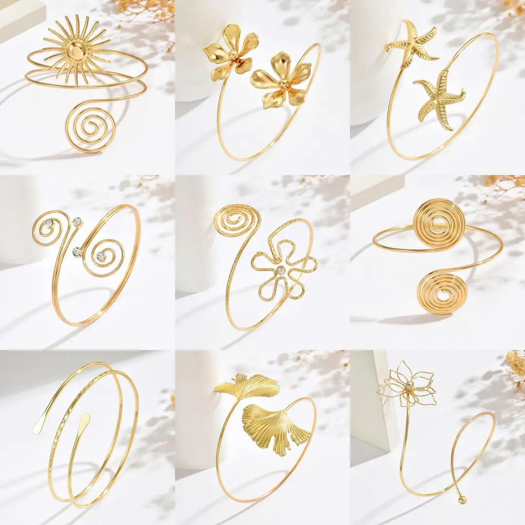 Cross-Border European and American Style Open Arm Bracelet, Fashionable and Trendy Niche Bracelet, Elegant and Sophisticated Minimalist Jewelry — feature 4